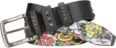 Ed Hardy Skulls and Roses Studded Belt - VB93810EHQA