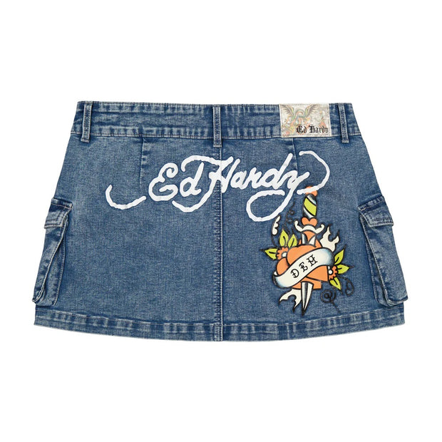 Ed Hardy Heart Dagger Cargo Skirt - WEHD6001-1