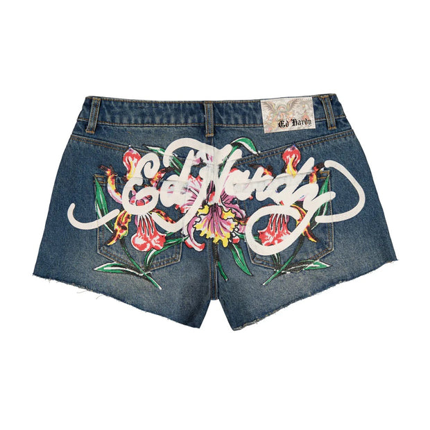 Ed Hardy Orchid Denim Short - WEHD8000-7