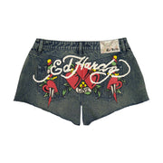 Ed Hardy Heart Dagger Denim Short - WEHD8000-8