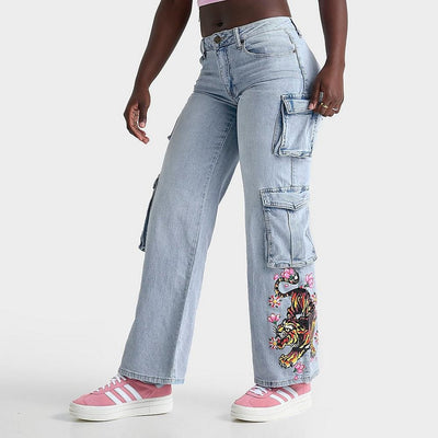 Ed Hardy Tiger Flowers Cargo Jean Pants - WEHD8600-2