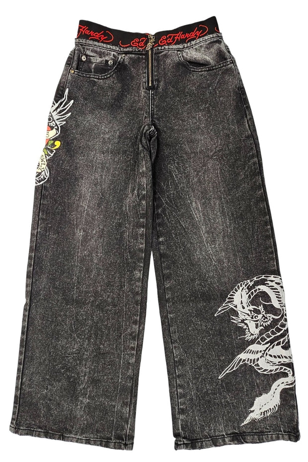 Ed Hardy LKS Dragon Front Zip Jean Pants - WEHD8700-1