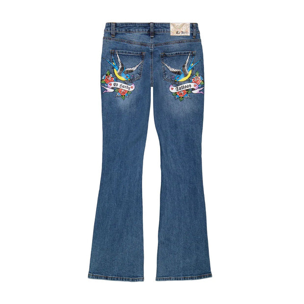 Ed Hardy Swallow Low Waist Bootcut Jean - WEHD8800-1