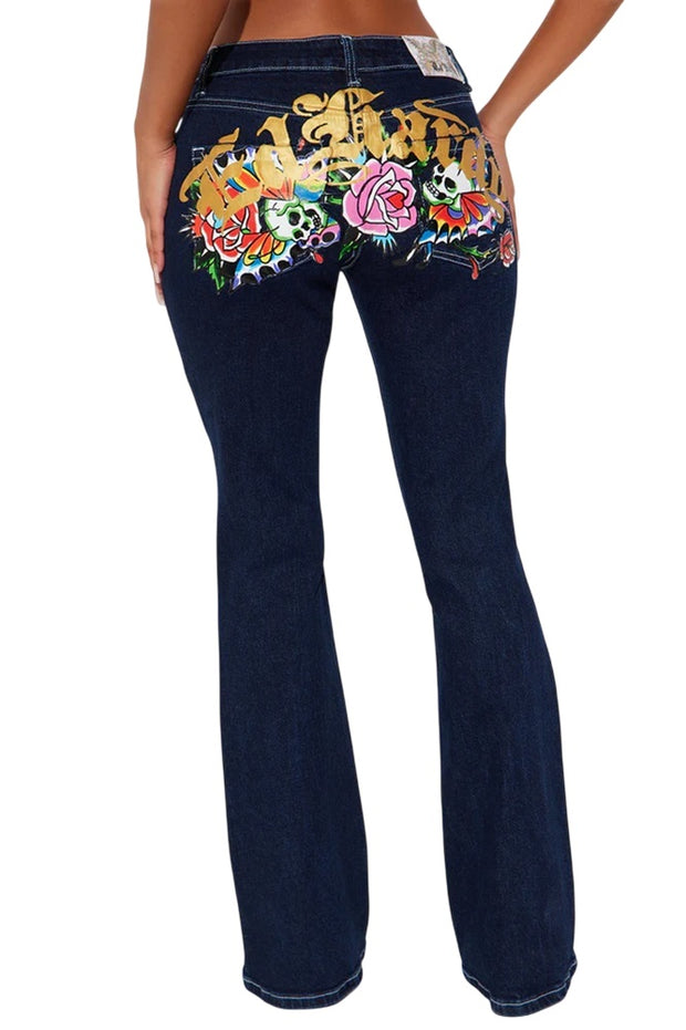 Ed Hardy Butterflies Bootcut Jeans - WEHD8800-2