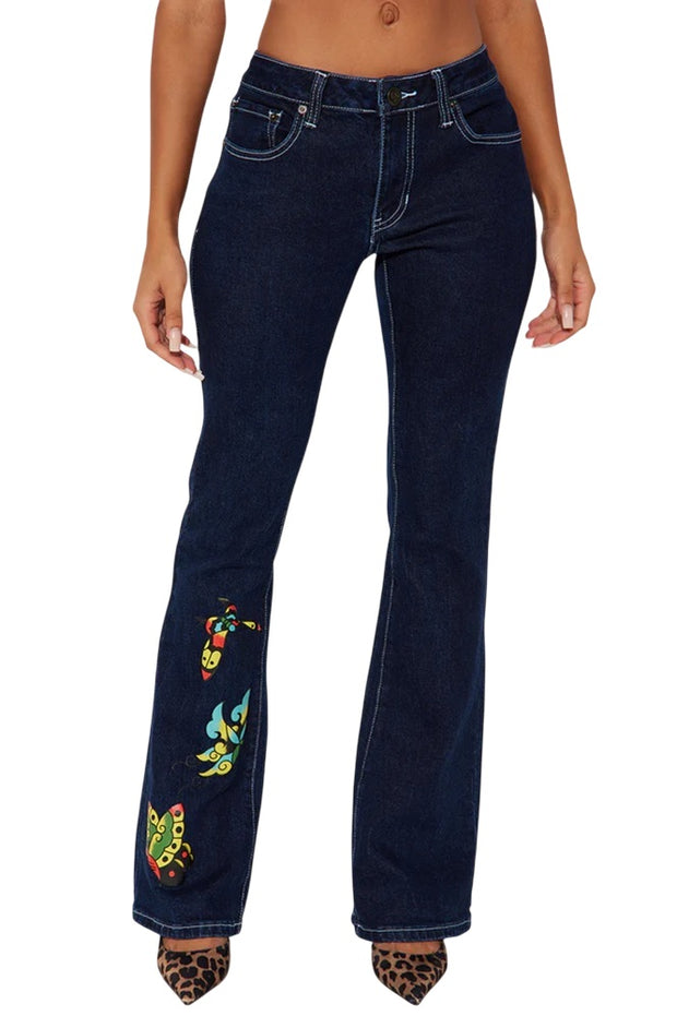 Ed Hardy Butterflies Bootcut Jeans - WEHD8800-2