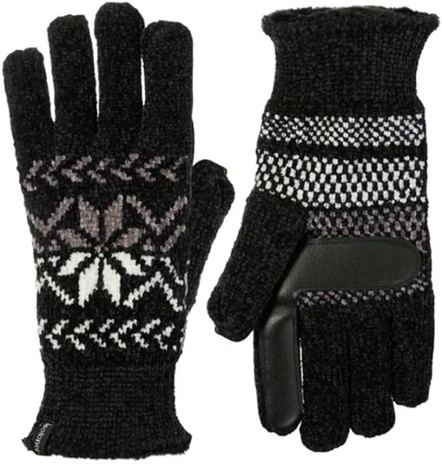 Isotoner Chenille Snowflakes Gloves - A30636