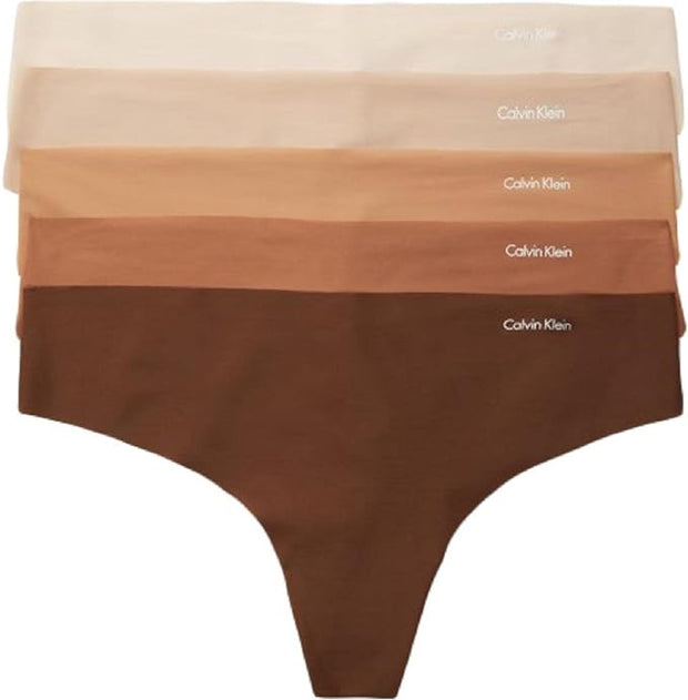 Calvin Klein Women's Invisibles Thong Multipack Panty 5 Pack - QD3556