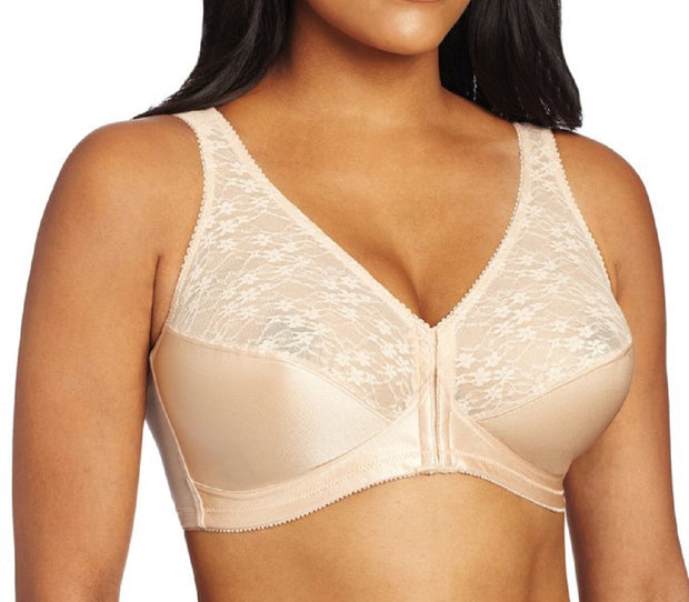 Exquisite Form Fully Front Close Cotton Posture Bra with Lace