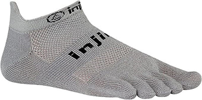 injinji Run Original Weight Coolmax No-Show Toe Sock - 202110 (Gray, Large)