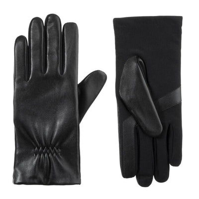 Isotoner Women's Stretch Leather with Gathered Wrist Gloves - 30568