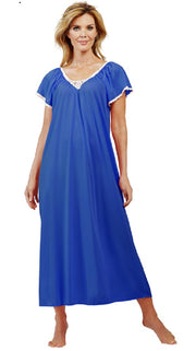 Shadowline Cameo Long Nightgown with Flutter Sleeve - 32123