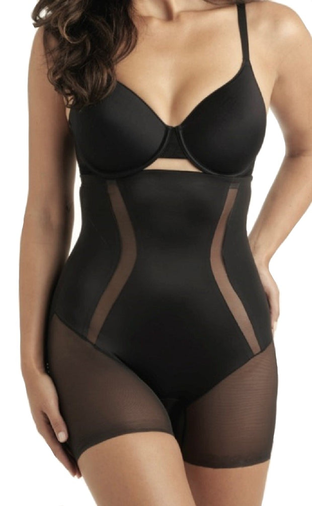 Spanx Oncore Open Bust Mid Thigh Bodysuit Black