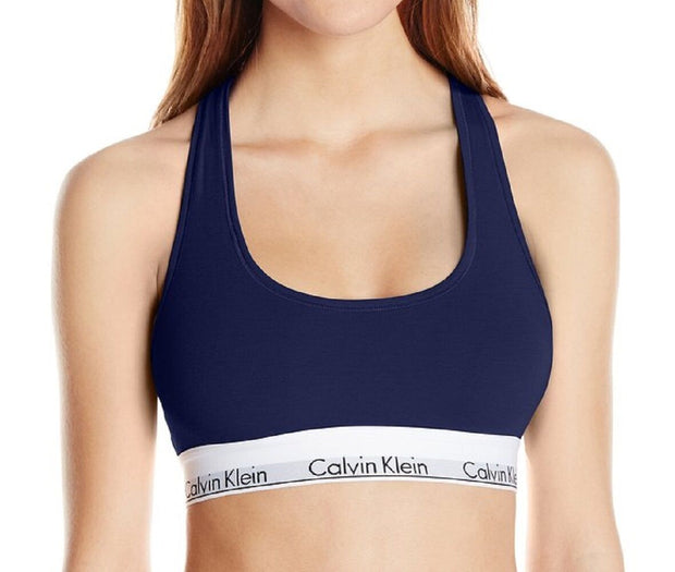 Calvin Klein Modern Cotton Logo Bralette Small Coastal - F3785