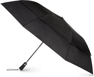 Totes Blue Line Golf Size Auto Vented Canopy Umbrella Black - 7112