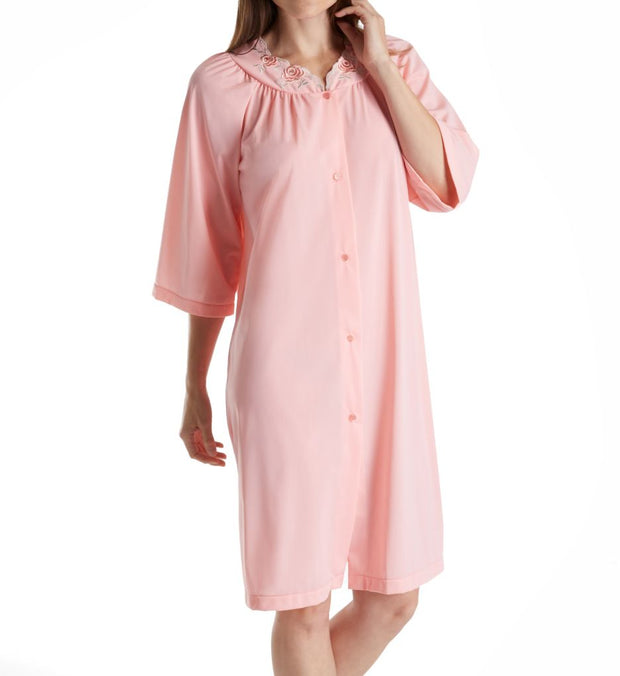 Shadowline Short 3/4 Sleeve Button Down Robe - 77280