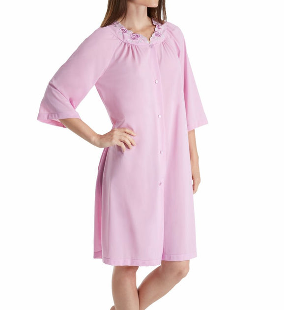 Shadowline Short 3/4 Sleeve Button Down Robe - 77280 – Treasure Lingerie