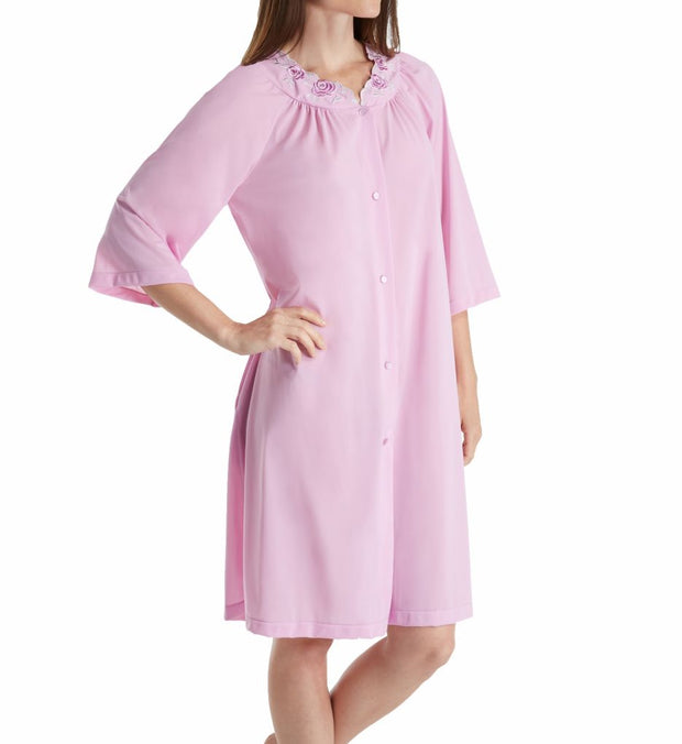 Shadowline Short 3/4 Sleeve Button Down Robe - 77280