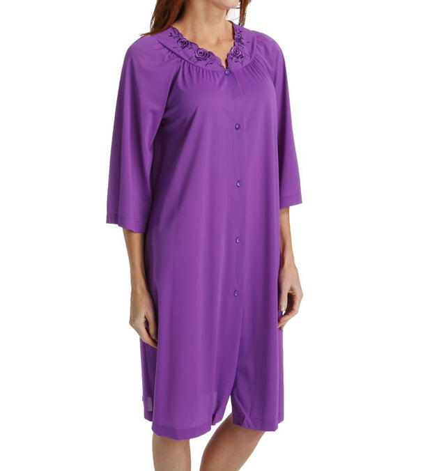 Shadowline Short 3/4 Sleeve Button Down Robe - 77280