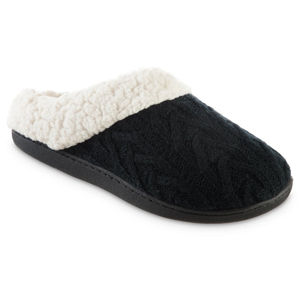 Isotoner Women's Cable Knit Alexis Hoodback Slippers - 8240