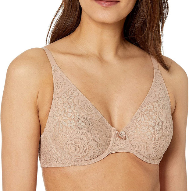 Wacoal Halo Floral Lace Unlined Underwire Center Bow Bra | Dillard's
