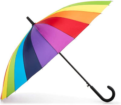 Totes Rainbow Auto-Open 24 Rib Stick Umbrella - 9514