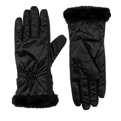 Isotoner Women’s Quilted Gloves with Faux Fur Cuff - A30466