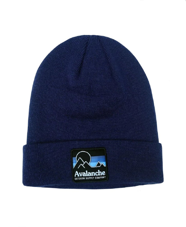 Avalanche Hiking Marled Knit Cuff Beanie One Size Navy - AM5-0926