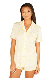 Cosabella Bella Printed Short Sleeve Top & Boxer Pajamas - AMORP9622