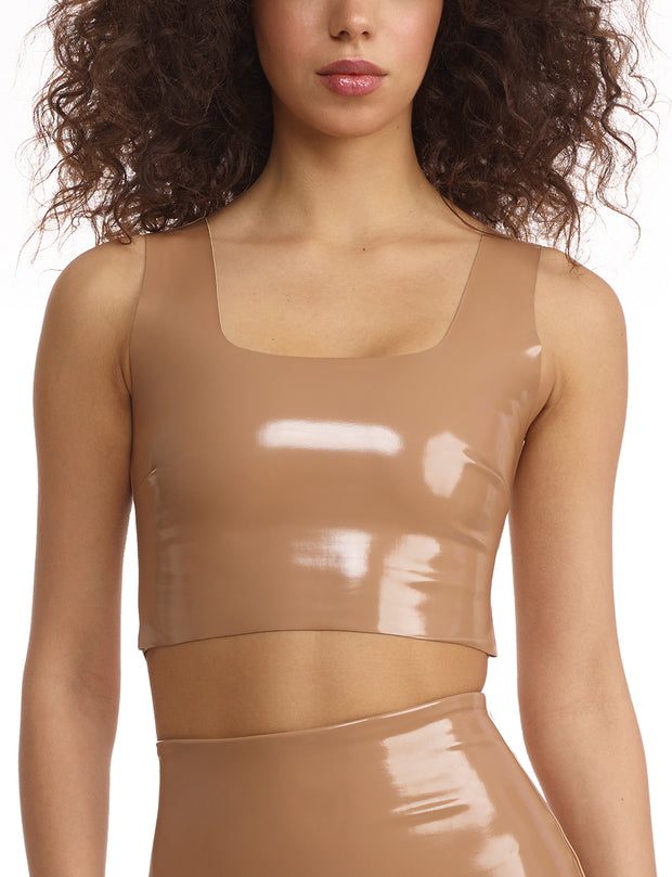 Commando Faux Patent Leather Crop Top - FLT110