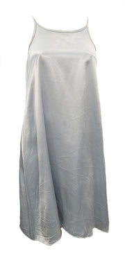 PJ Harlow Satin Knee Length Gown With Spaghetti Straps & Gathered Back Ruby