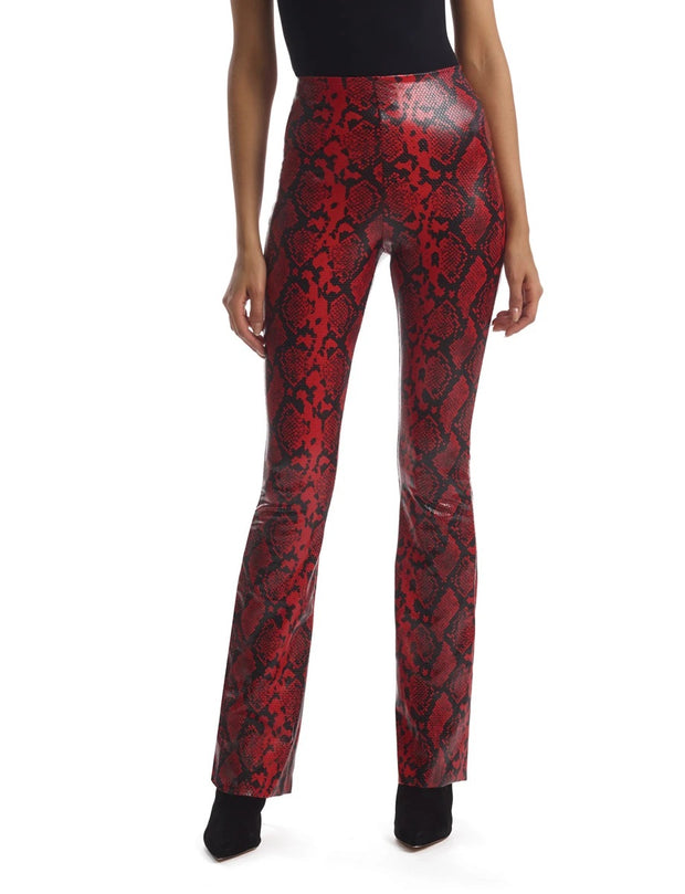Commando Faux Leather Animal Legging in Red Snake