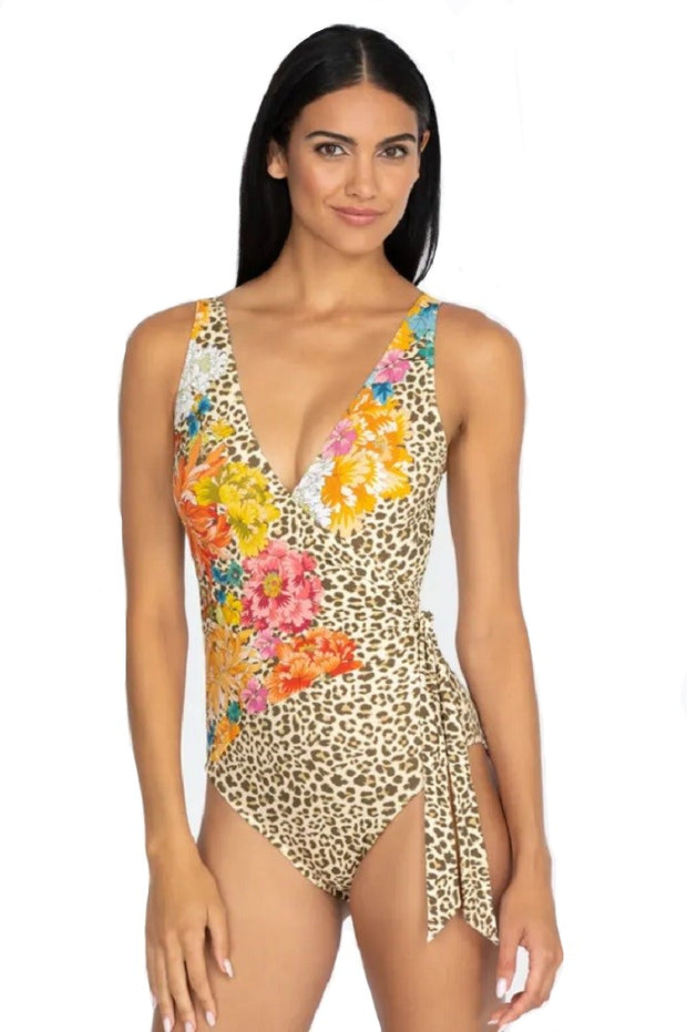 Johnny Was Leopard Wrap One Piece - CSW3222-H