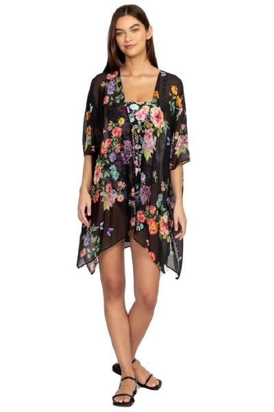 Johnny Was Black Butterfly Cover Up Kimono - CSW3723-M