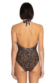 Johnny Was Halter Embroidered One Piece Swimsuit - CSW7122-D
