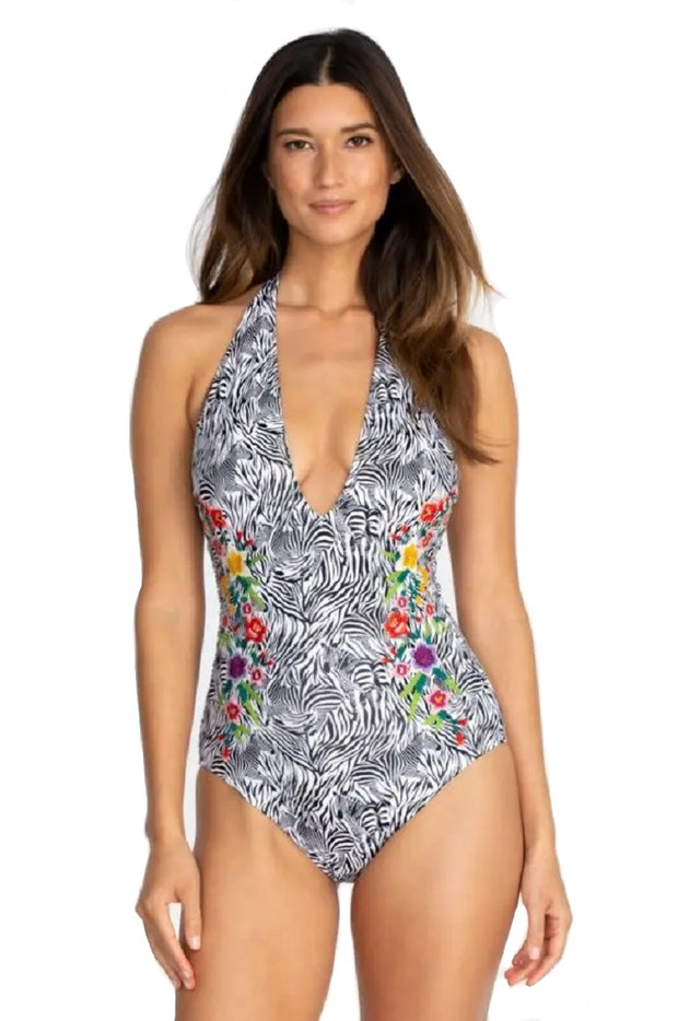 Johnny Was Spring Halter Embroidered One-Piece - CSW7122-M