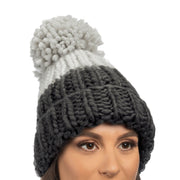 Lemon Women's Colorblock Hand Knit Beanie One Size - CW-2088