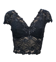 PJ Harlow Grace Lace Hand Beaded Cami With Sleeves