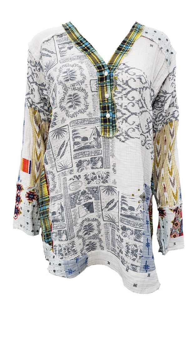 Johnny Was Tokyo Patchwork Gauze Blouse - P19220-2