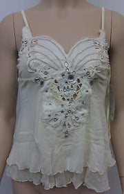Leg Avenue Jewelled Embroidered Butterfly Babydoll, Ivory - 81106
