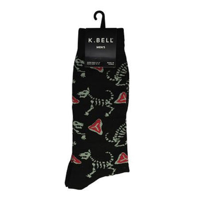 K. Bell Men's T-Dog Crew Socks One Size Black - KBMS15H110-01