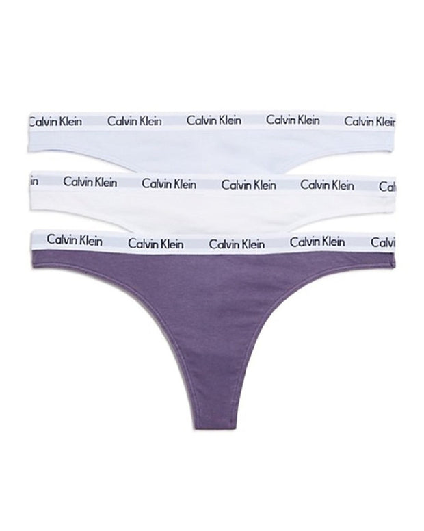 Calvin Klein Women's Carousel Logo Cotton Stretch Bikini Panties, 3 Pack,  Canary Green/Stone Grey/Blueberry 