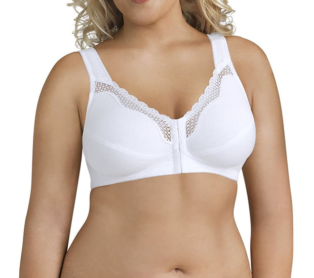 Exquisite Form Fully Front Close Cotton Posture Bra With Lace - 5100531