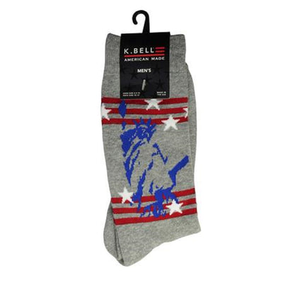 K. Bell Men's Liberty Crew Socks One Size Gray Heather - KBMS15H100-01
