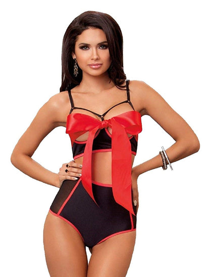 iCollection Open Cup Bra with High Waist Panty - 8901