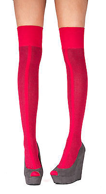 Pretty Polly Front Stripe Over The Knee Sock Pink One Size - P2ARU9