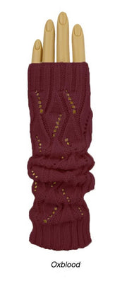 Rampage Fingerless Pointelle Knit Armwarmer One Size - GLR-1007L