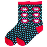K. Bell Women's Hot Lips Crew Socks One Size Black - KBWS15H057-01