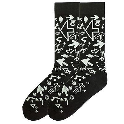 K. Bell Men's Which Way Crew Socks One Size Black - KBMS15H088-01