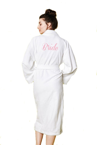 BedHead Pajamas Terry Velour Long Robe 'Bride' Embroidery - 1237-CEMB-6081