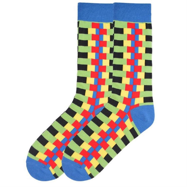 K. Bell Socks Men's Zipper Stripes Crew Sock One Size - KBMS15H016-01